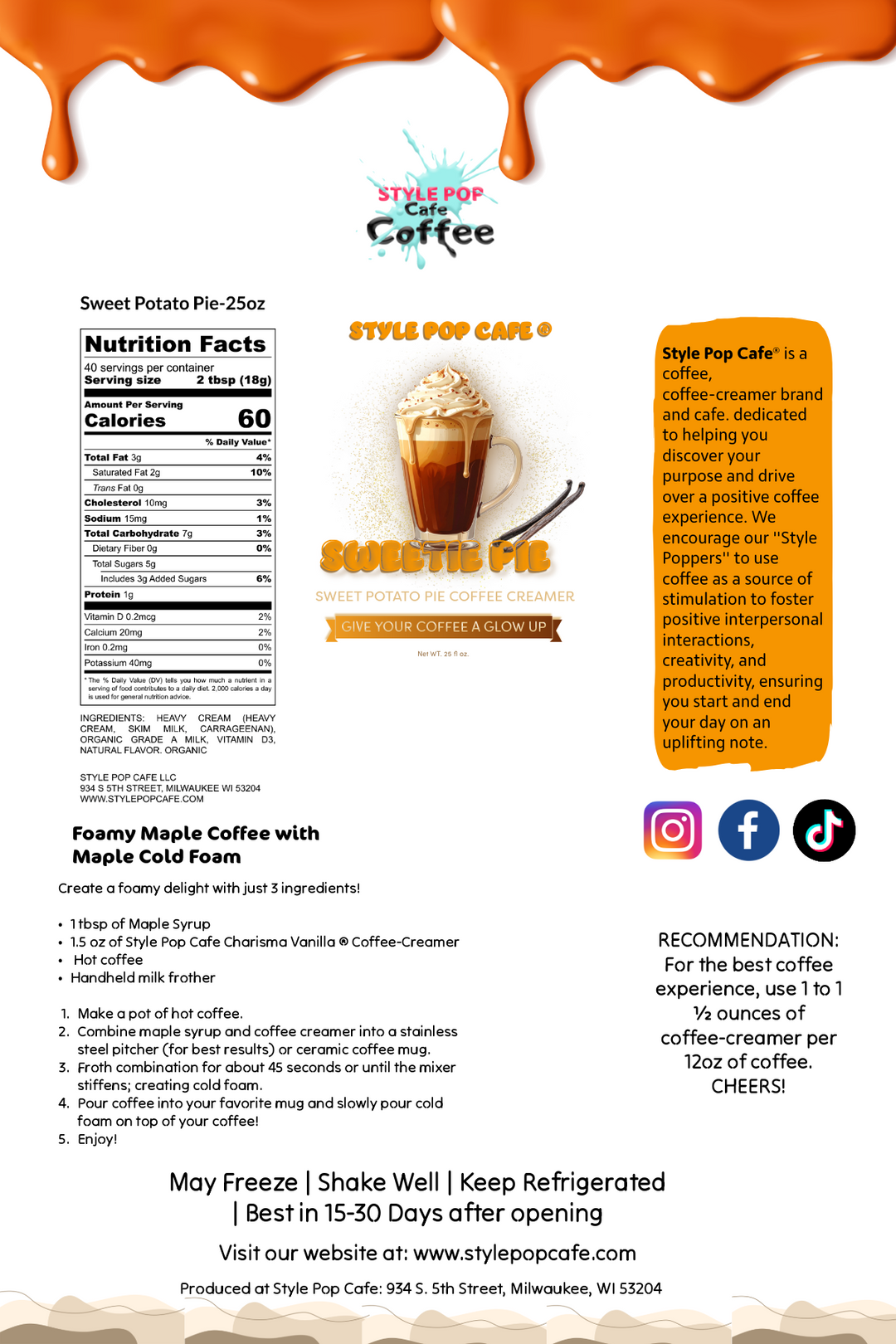 Sweet Potato Pie ™ Coffee Creamer