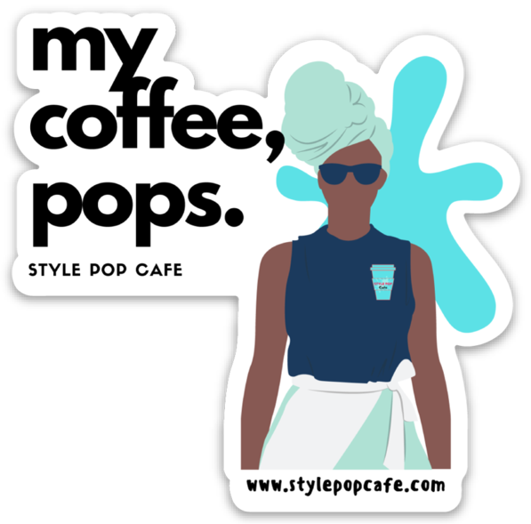My Coffee Pops Sticker- Head-wrap Swag Edition