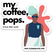 My Coffee Pops Sticker- Head-wrap Swag Edition
